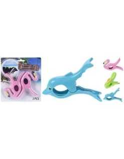 Handdoekklem 2st. Assorti Kleur