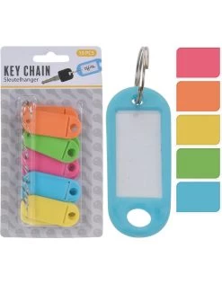 Labelsleutelhanger Met Verwisselbaar Etiket 10 Stuks Assorti