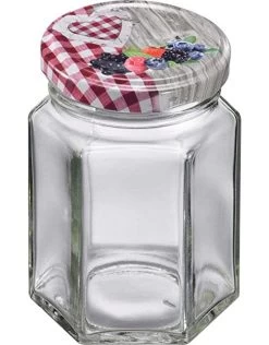 Westmark Set Van Glazen Zeskant Met Schroefdeksel - 8 Stuks (110ml - ø 48mm)